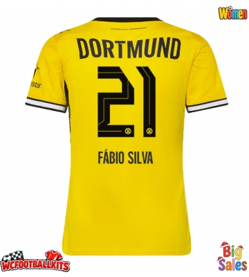 Borussia Dortmund Fabio Silva #21 Replica Home Stadium Shirt for Women 2026-27 Short Sleeve